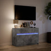 TV-taso LED-valoilla betoninharmaa 91x34x61 cm tekninen puu