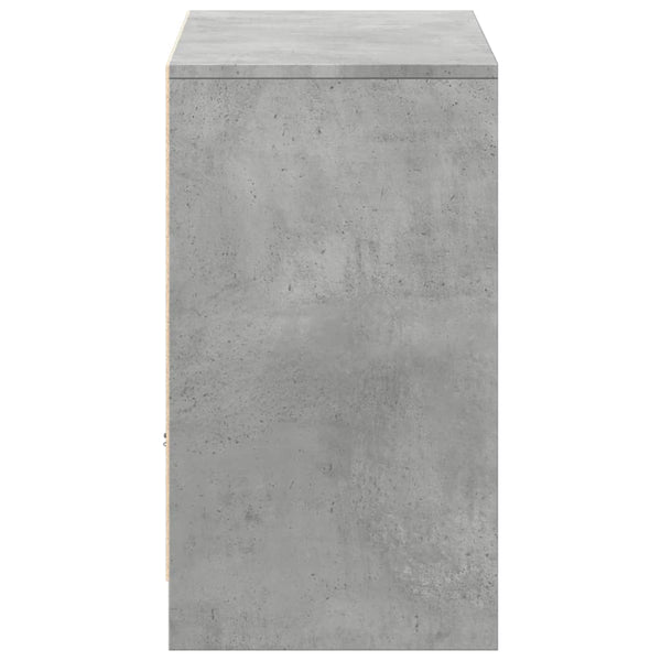 TV-taso LED-valoilla betoninharmaa 91x34x61 cm tekninen puu