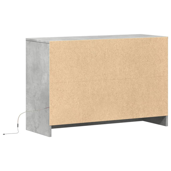 TV-taso LED-valoilla betoninharmaa 91x34x61 cm tekninen puu