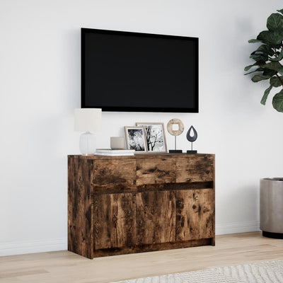 TV-taso LED-valoilla savutammi 91x34x61 cm tekninen puu
