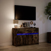 TV-taso LED-valoilla savutammi 91x34x61 cm tekninen puu