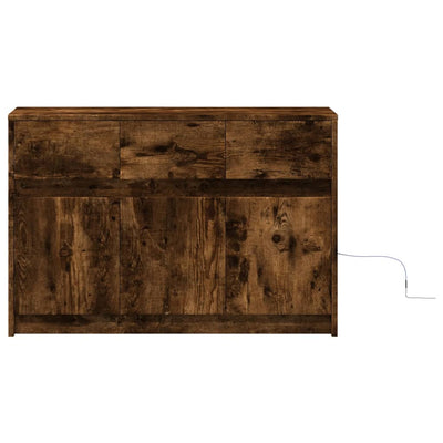 TV-taso LED-valoilla savutammi 91x34x61 cm tekninen puu