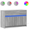 TV-taso LED-valoilla harmaa Sonoma 91x34x61 cm tekninen puu