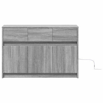 TV-taso LED-valoilla harmaa Sonoma 91x34x61 cm tekninen puu