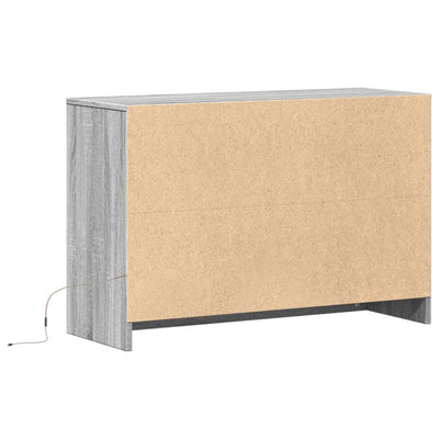 TV-taso LED-valoilla harmaa Sonoma 91x34x61 cm tekninen puu