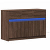 TV-taso LED-valoilla ruskea tammi 91x34x61 cm tekninen puu