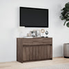 TV-taso LED-valoilla ruskea tammi 91x34x61 cm tekninen puu