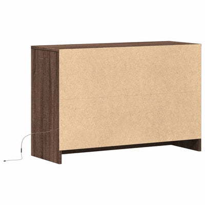 TV-taso LED-valoilla ruskea tammi 91x34x61 cm tekninen puu