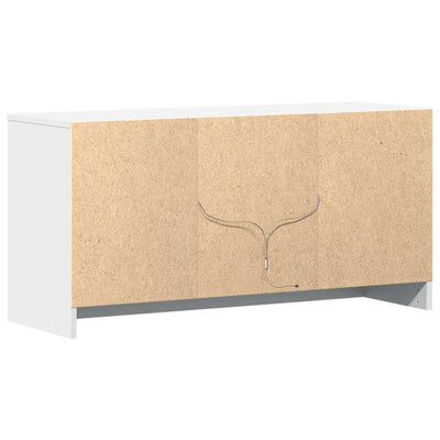 TV-taso LED-valoilla valkoinen 100x34x50 cm tekninen puu