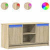 TV-taso LED-valoilla Sonoma-tammi 100x34x50 cm tekninen puu