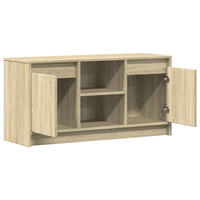 TV-taso LED-valoilla Sonoma-tammi 100x34x50 cm tekninen puu