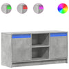 TV-taso LED-valoilla betoninharmaa 100x34x50 cm tekninen puu