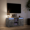 TV-taso LED-valoilla betoninharmaa 100x34x50 cm tekninen puu