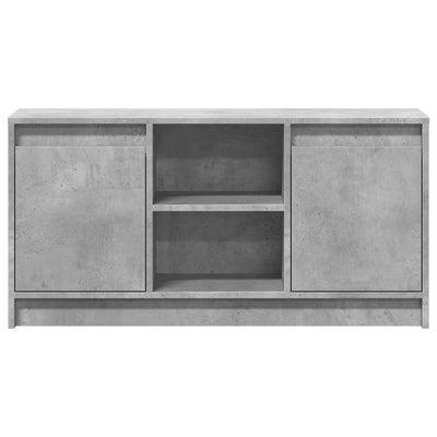 TV-taso LED-valoilla betoninharmaa 100x34x50 cm tekninen puu