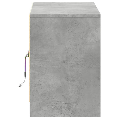 TV-taso LED-valoilla betoninharmaa 100x34x50 cm tekninen puu