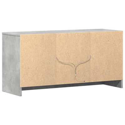TV-taso LED-valoilla betoninharmaa 100x34x50 cm tekninen puu