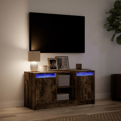 TV-taso LED-valoilla savutammi 100x34x50 cm tekninen puu