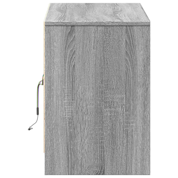 TV-taso LED-valoilla harmaa Sonoma 100x34x50 cm tekninen puu