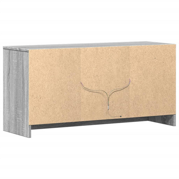 TV-taso LED-valoilla harmaa Sonoma 100x34x50 cm tekninen puu
