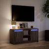 TV-taso LED-valoilla ruskea tammi 100x34x50 cm tekninen puu