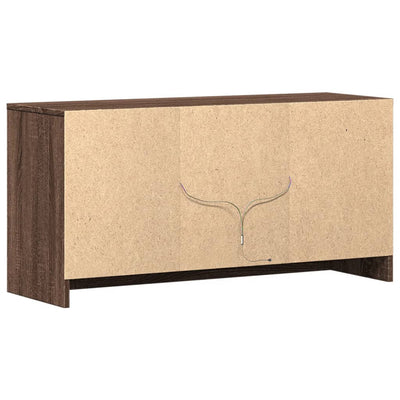 TV-taso LED-valoilla ruskea tammi 100x34x50 cm tekninen puu
