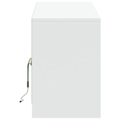 TV-taso LED-valoilla valkoinen 139,5x34x50 cm tekninen puu