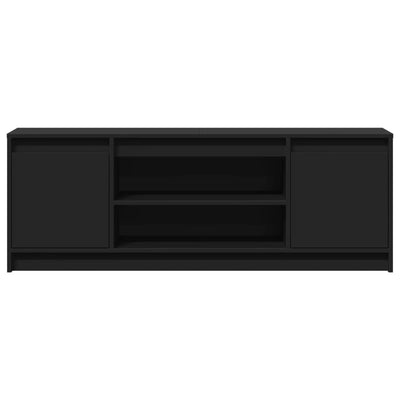 TV-taso musta LED-valoilla 139,5x34x50 cm tekninen puu