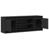 TV-taso musta LED-valoilla 139,5x34x50 cm tekninen puu