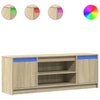 TV-taso LED-valoilla Sonoma-tammi 139,5x34x50 cm tekninen puu