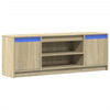 TV-taso LED-valoilla Sonoma-tammi 139,5x34x50 cm tekninen puu