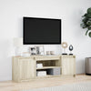 TV-taso LED-valoilla Sonoma-tammi 139,5x34x50 cm tekninen puu
