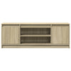 TV-taso LED-valoilla Sonoma-tammi 139,5x34x50 cm tekninen puu