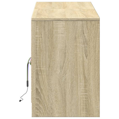 TV-taso LED-valoilla Sonoma-tammi 139,5x34x50 cm tekninen puu