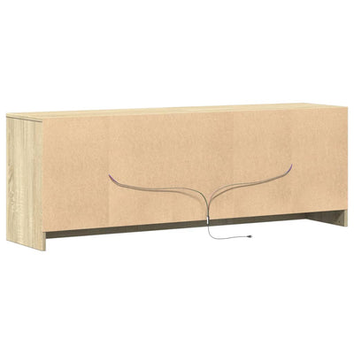 TV-taso LED-valoilla Sonoma-tammi 139,5x34x50 cm tekninen puu