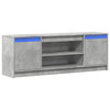TV-taso LED-valoilla betoninharmaa 139,5x34x50 cm tekninen puu