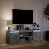 TV-taso LED-valoilla betoninharmaa 139,5x34x50 cm tekninen puu