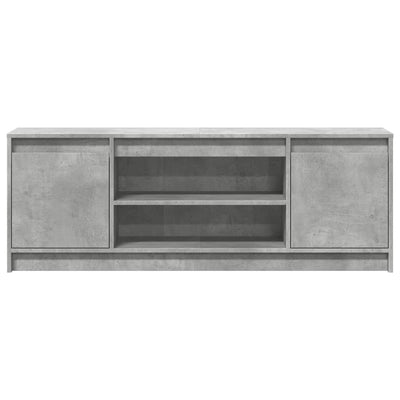 TV-taso LED-valoilla betoninharmaa 139,5x34x50 cm tekninen puu