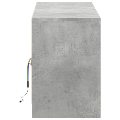 TV-taso LED-valoilla betoninharmaa 139,5x34x50 cm tekninen puu