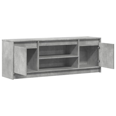 TV-taso LED-valoilla betoninharmaa 139,5x34x50 cm tekninen puu