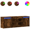 TV-taso LED-valoilla savutammi 139,5x34x50 cm tekninen puu