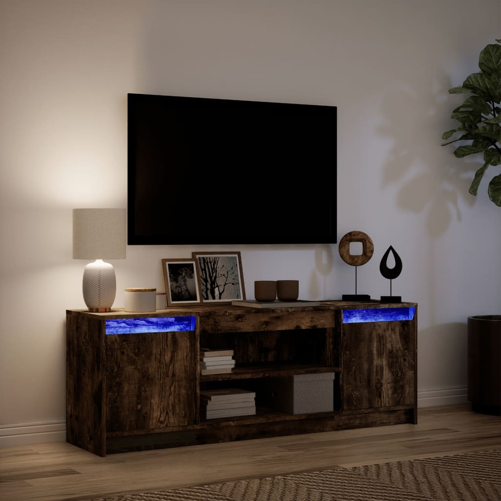 Savutammi tv-taso led-valoilla Basch 139,5x34x50cm (puinen)