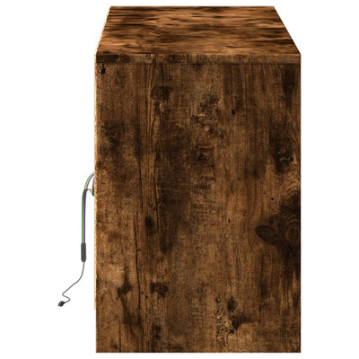 TV-taso LED-valoilla savutammi 139,5x34x50 cm tekninen puu