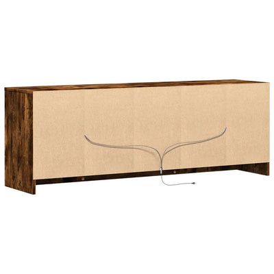 TV-taso LED-valoilla savutammi 139,5x34x50 cm tekninen puu