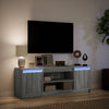 TV-taso LED-valoilla harmaa Sonoma 139,5x34x50 cm tekninen puu