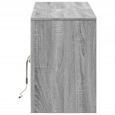 TV-taso LED-valoilla harmaa Sonoma 139,5x34x50 cm tekninen puu
