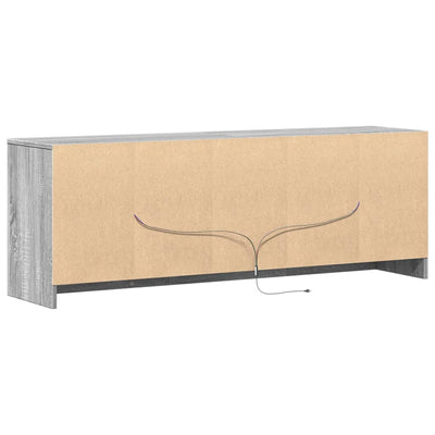 TV-taso LED-valoilla harmaa Sonoma 139,5x34x50 cm tekninen puu