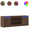 TV-taso LED-valoilla ruskea tammi 139,5x34x50 cm tekninen puu