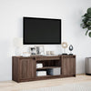 TV-taso LED-valoilla ruskea tammi 139,5x34x50 cm tekninen puu