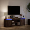 TV-taso LED-valoilla ruskea tammi 139,5x34x50 cm tekninen puu