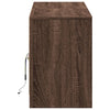 TV-taso LED-valoilla ruskea tammi 139,5x34x50 cm tekninen puu